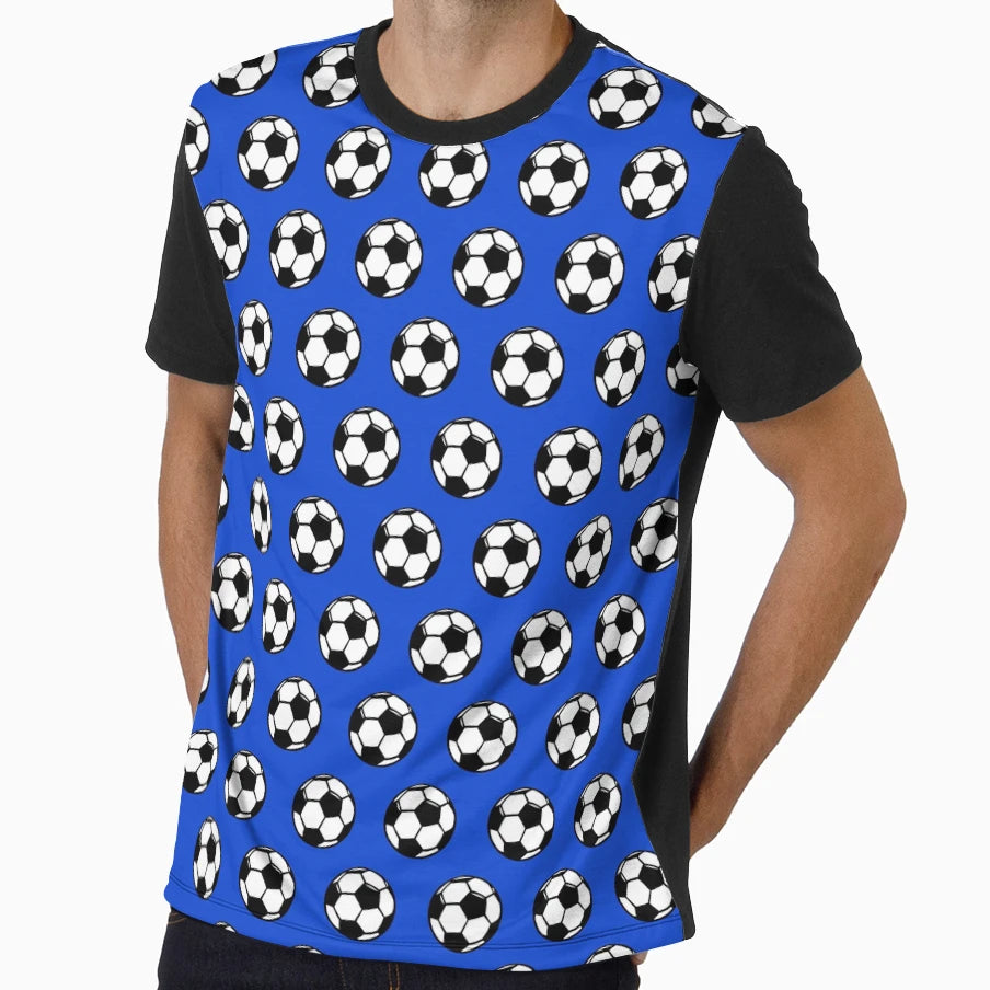 Soccer Balls Blue T-Shirt - Streetwear Style Men Women - T-Shirt, Sweatshirt, Hoodie