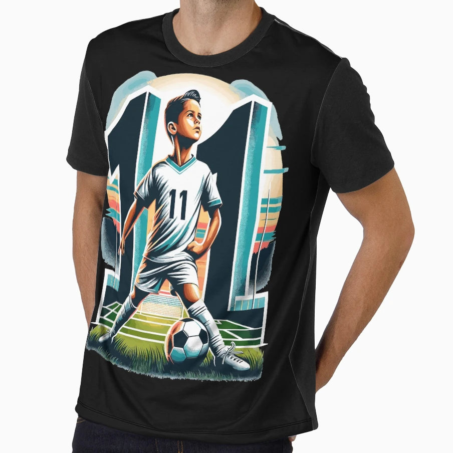 11 Year Old Young Football Birthday T-Shirt - Aesthetic Graphic for Adults - T-Shirt, Sweatshirt, Hoodie