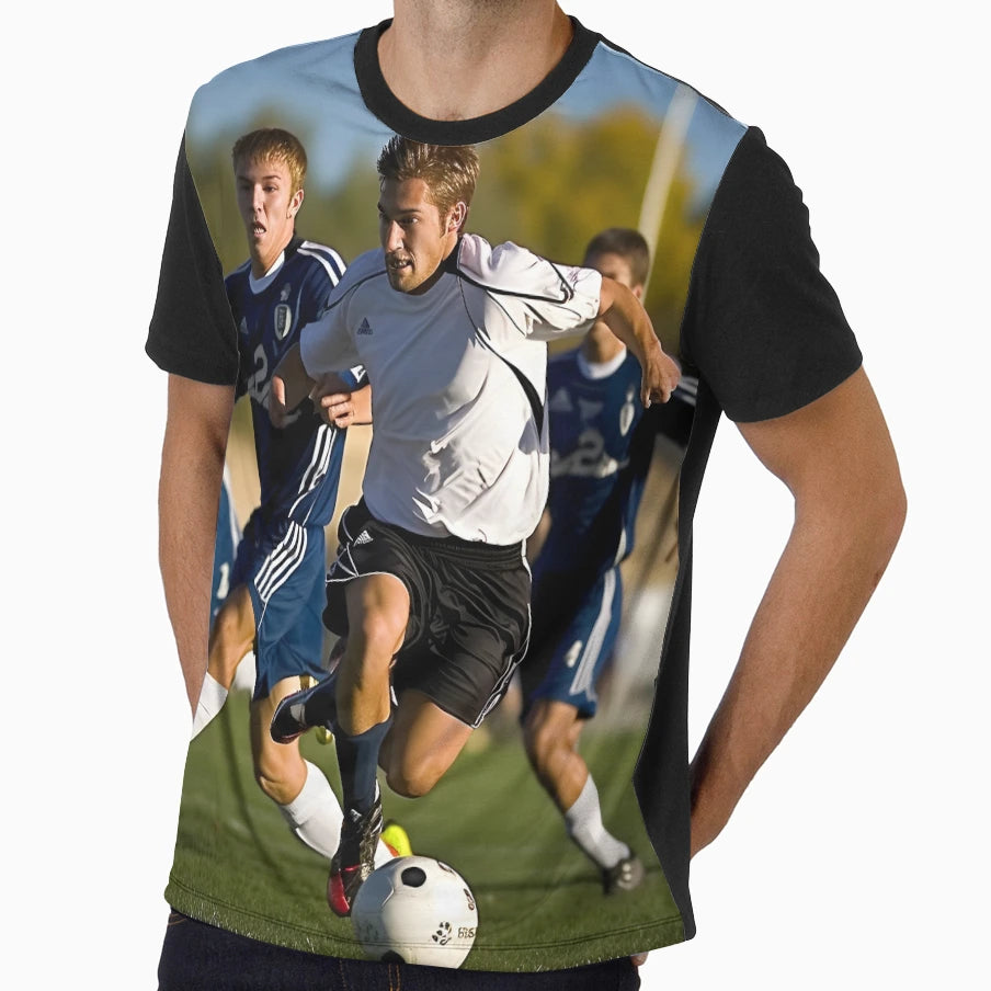 Action Shot Group Playing Soccer T-Shirt - Unique Graphic Men Women - T-Shirt, Sweatshirt, Hoodie