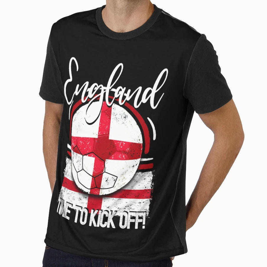 England Football Time To Kick Off T-Shirt - Casual Everyday Wear Unisex - T-Shirt, Sweatshirt, Hoodie