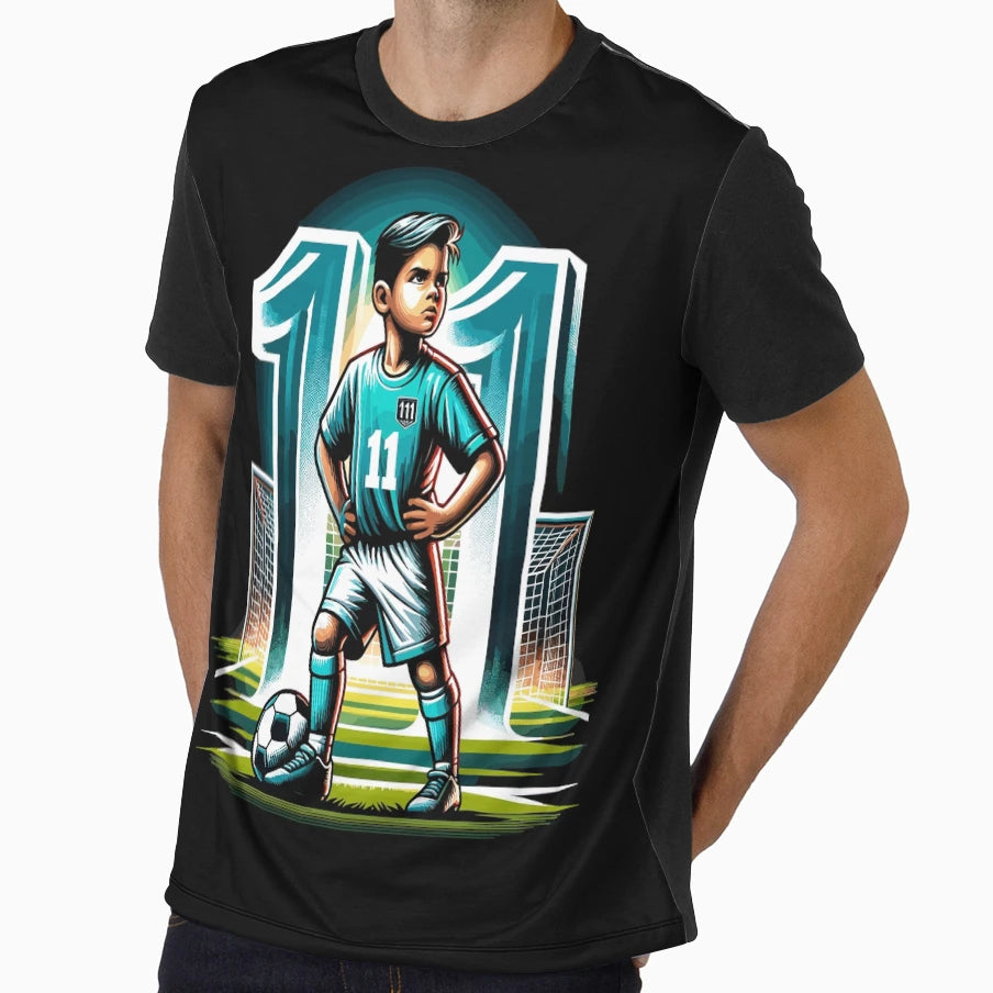 11 Year Old Young Football Birthday T-Shirt - Aesthetic Graphic Unisex - T-Shirt, Sweatshirt, Hoodie