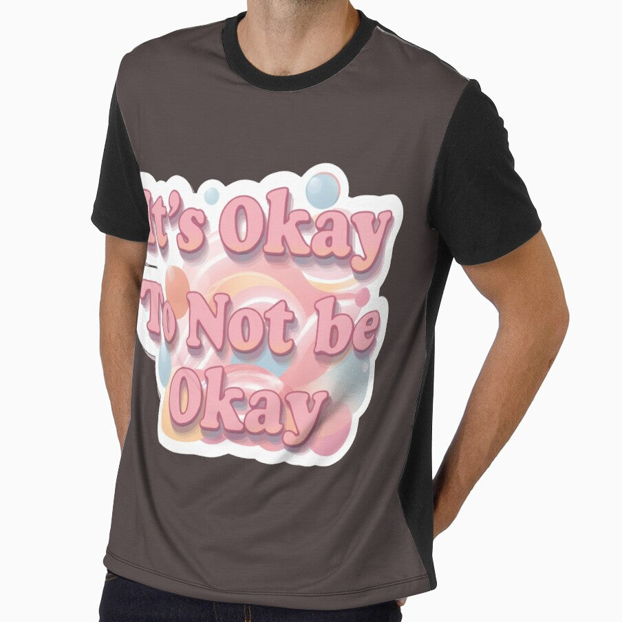 It's Okay To Not Be Mental Health Quote Pastel Pink - Adult & Kids T-Shirts, Sweatshirts & Hoodies apparel design preview 1