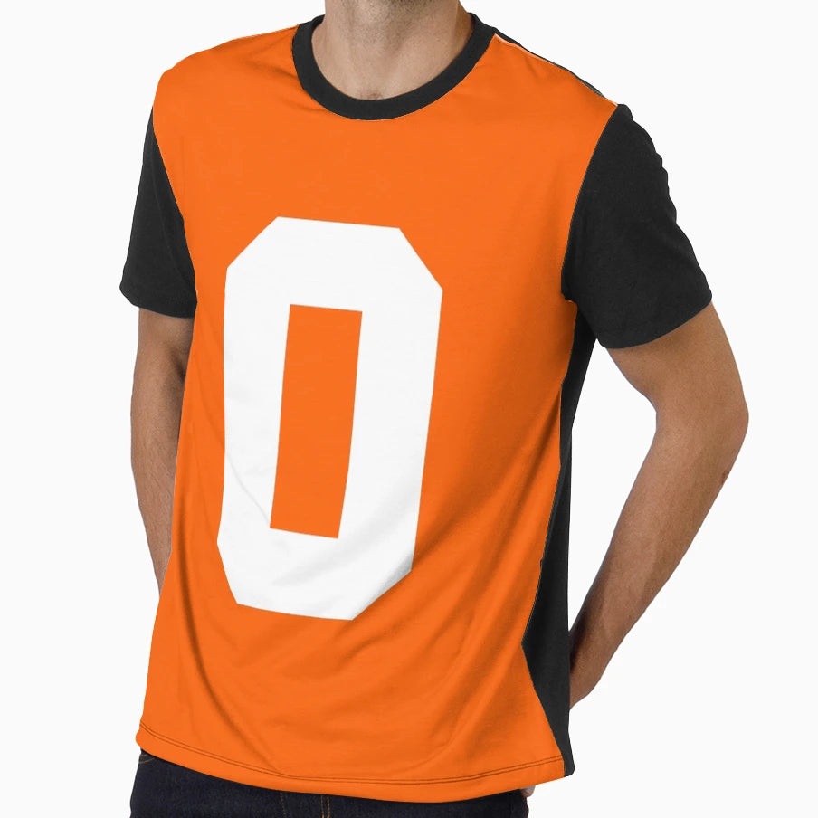 Number 0 Sports Orange T-Shirt - Custom Art Print Unisex - T-Shirt, Sweatshirt, Hoodie