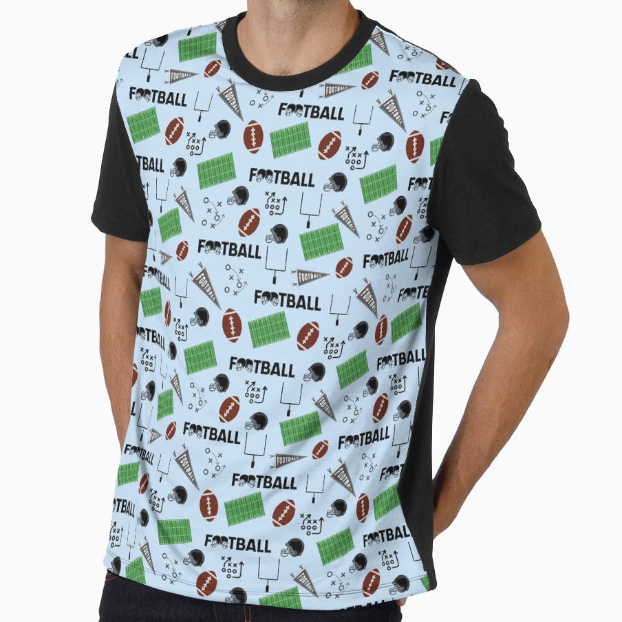 Football Fun Light Blue T-Shirt - Unique Graphic for Adults - T-Shirt, Sweatshirt, Hoodie