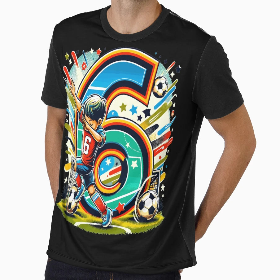 6 Year Old Soccer Birthday T-Shirt - Streetwear Style Men Women - T-Shirt, Sweatshirt, Hoodie