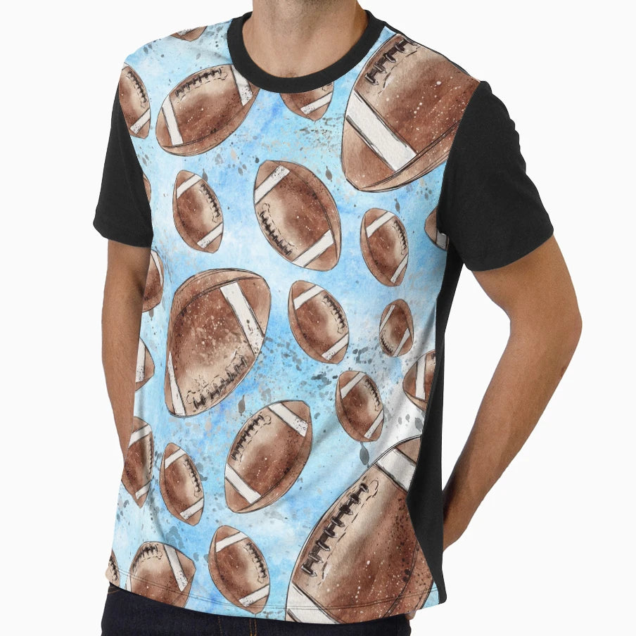 Football Pattern T-Shirt - Fun Novelty Design for Adults - T-Shirt, Sweatshirt, Hoodie