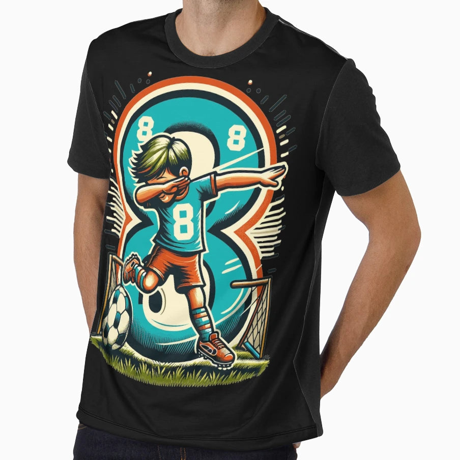8 Year Old Young Football Birthday T-Shirt - Unique Graphic for Adults - T-Shirt, Sweatshirt, Hoodie