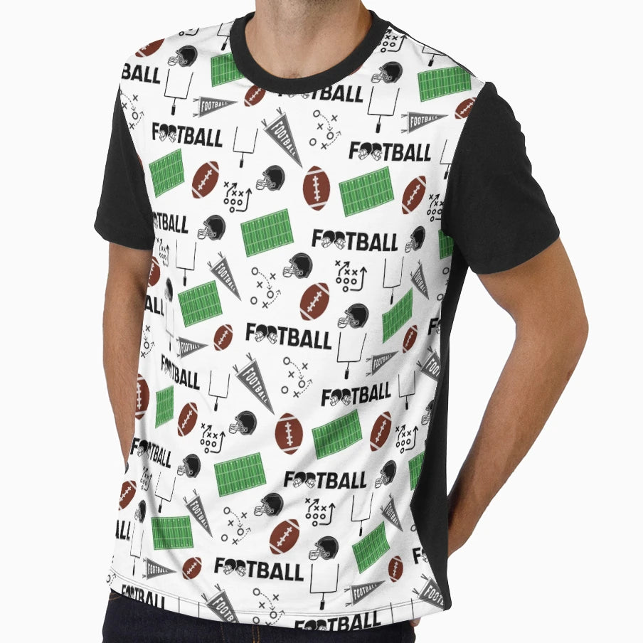 Football Fun White T-Shirt - Trendy Graphic Unisex - T-Shirt, Sweatshirt, Hoodie