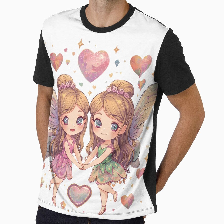 Cute dancing fairy twins by SimonsDesignArt - Adult & Kids T-Shirts, Sweatshirts & Hoodies apparel design preview 1