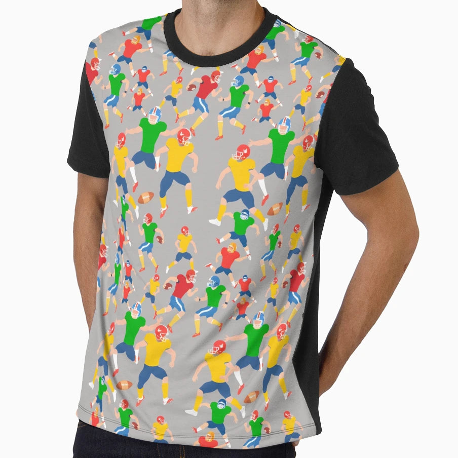 Lots Football Pattern T-Shirt - Aesthetic Graphic Men Women - T-Shirt, Sweatshirt, Hoodie