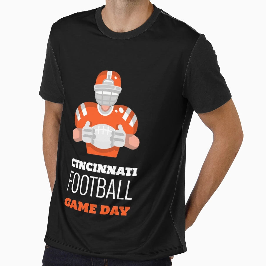 Cincinnati Football Game Day T-Shirt - Casual Everyday Wear Unisex - T-Shirt, Sweatshirt, Hoodie