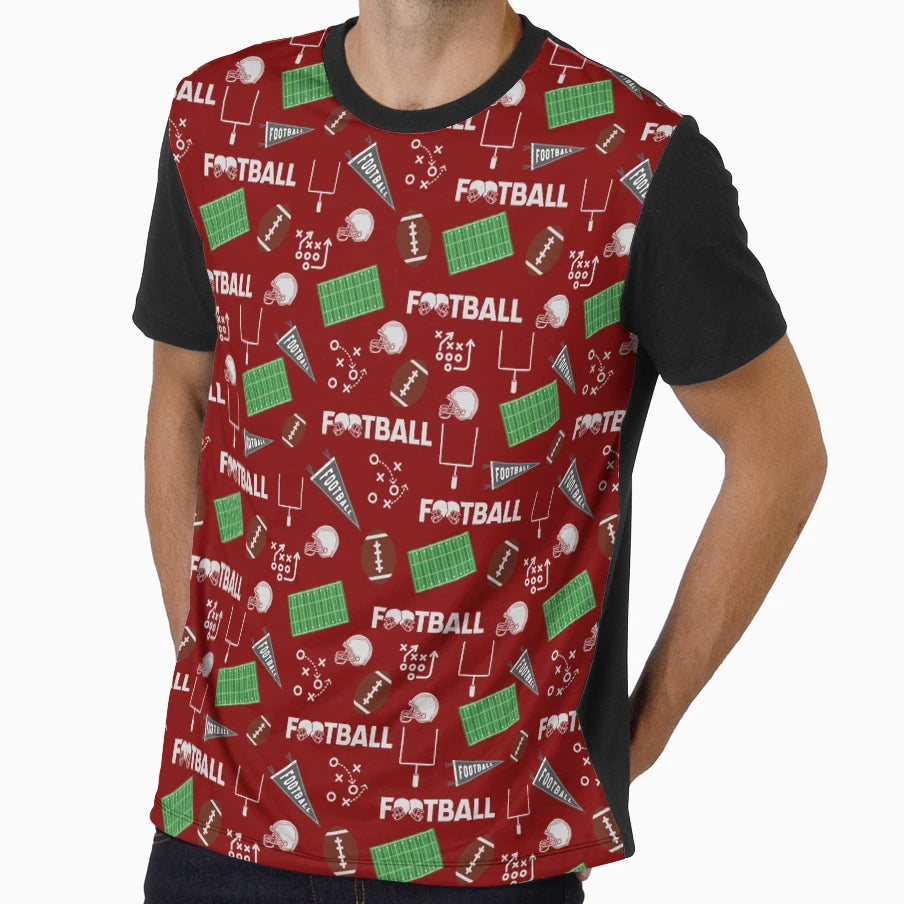 Football Fun Dark Red T-Shirt - Casual Everyday Wear Unisex - T-Shirt, Sweatshirt, Hoodie