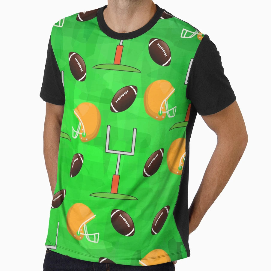 Football Pattern T-Shirt - Aesthetic Graphic Men Women - T-Shirt, Sweatshirt, Hoodie