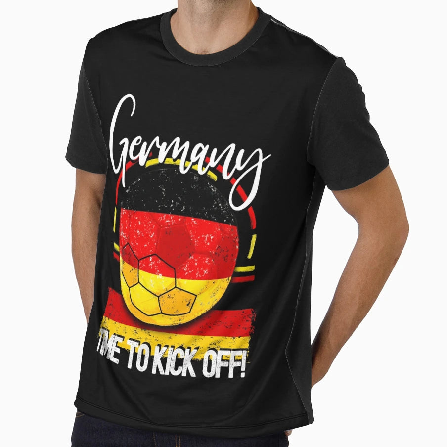 German Football Time To Kick Off T-Shirt - Casual Everyday Wear Men Women - T-Shirt, Sweatshirt, Hoodie