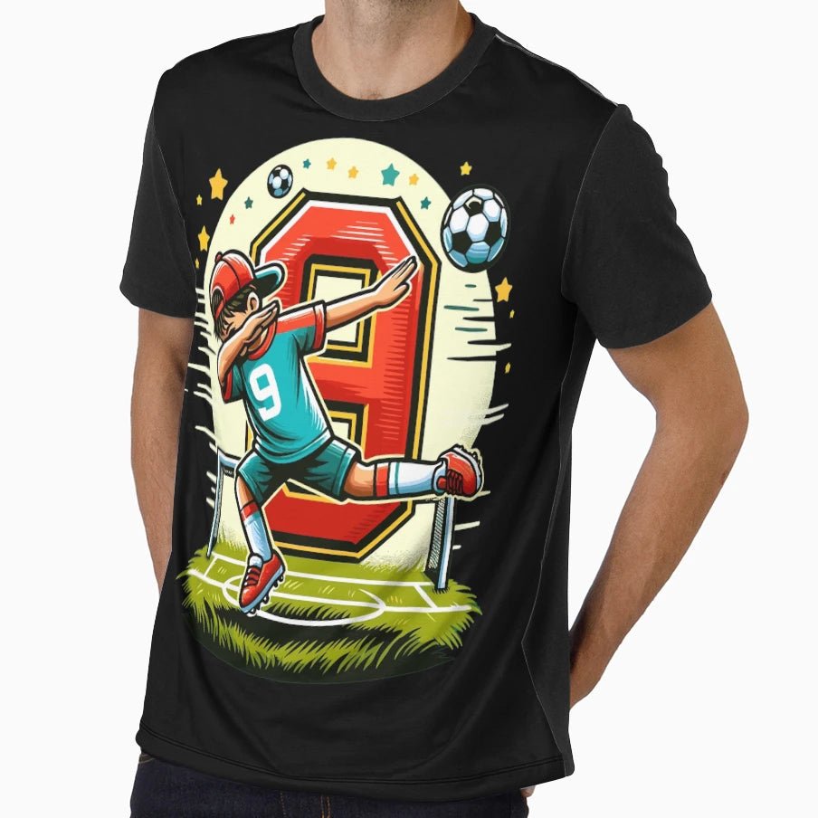 9 Year Old Young Football Birthday T-Shirt - Novelty Apparel for Adults - T-Shirt, Sweatshirt, Hoodie