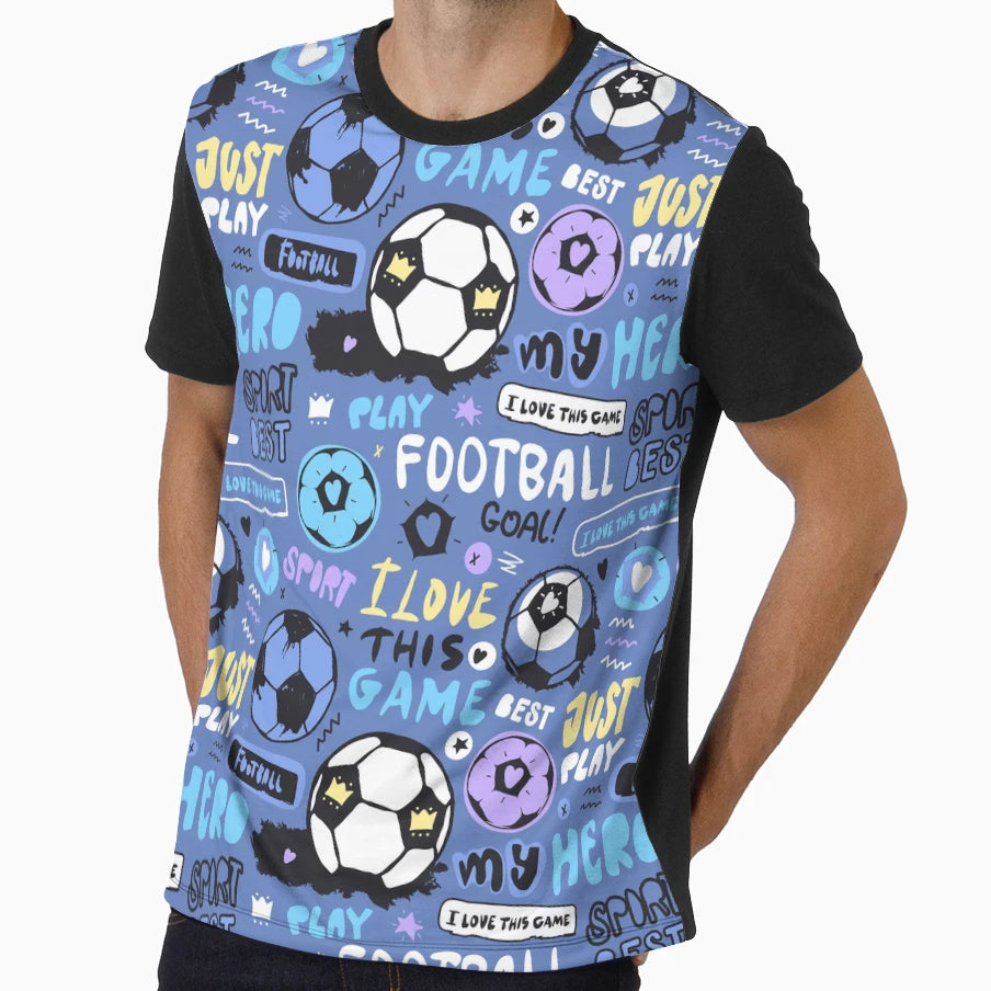 Football Pattern T-Shirt - Trendy Graphic Men Women - T-Shirt, Sweatshirt, Hoodie