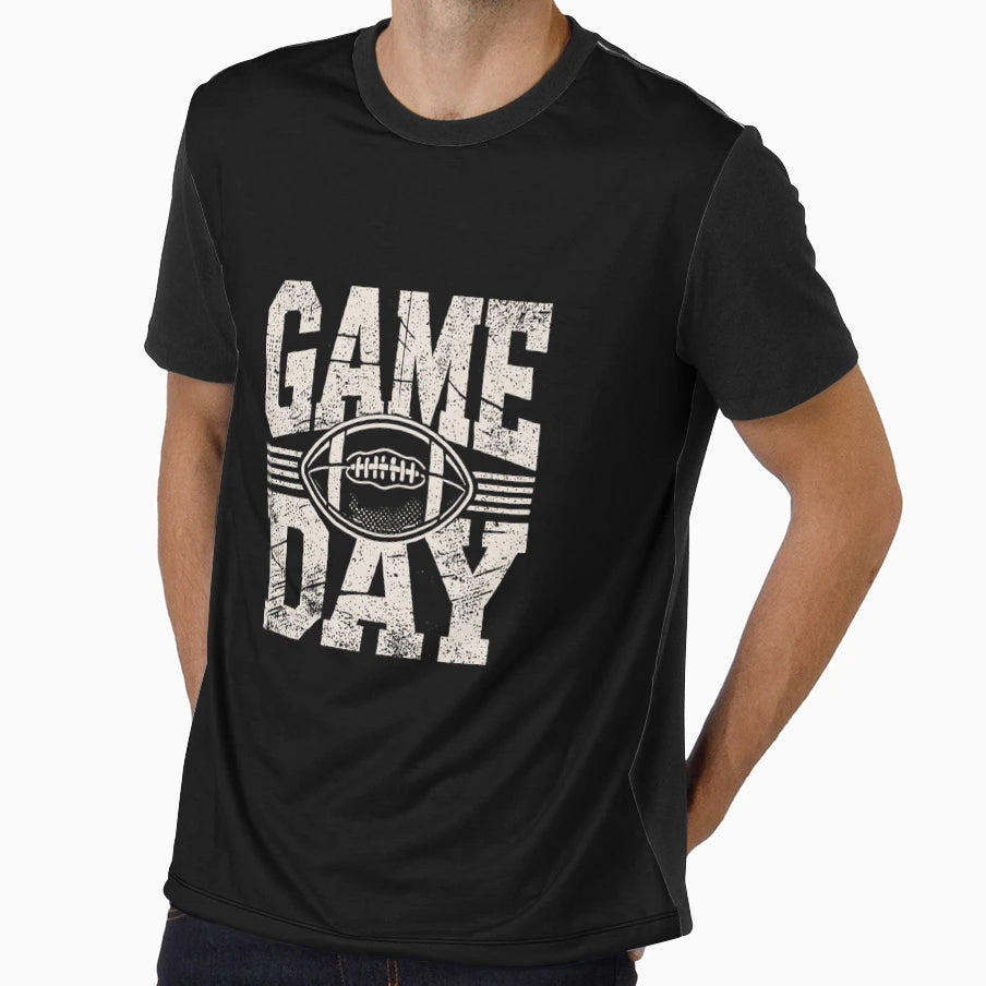 Game Day Football Grunge T-Shirt - Custom Art Print Men Women - T-Shirt, Sweatshirt, Hoodie