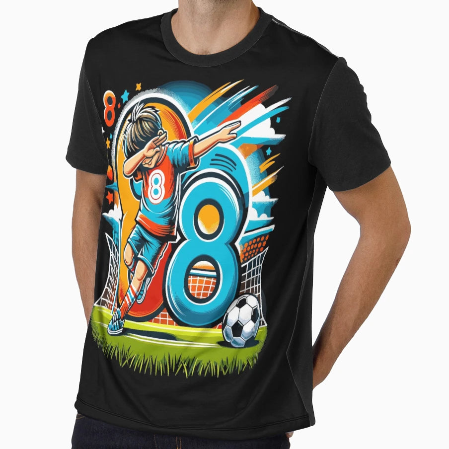 8 Year Old Young Football Birthday T-Shirt - Streetwear Style Unisex - T-Shirt, Sweatshirt, Hoodie
