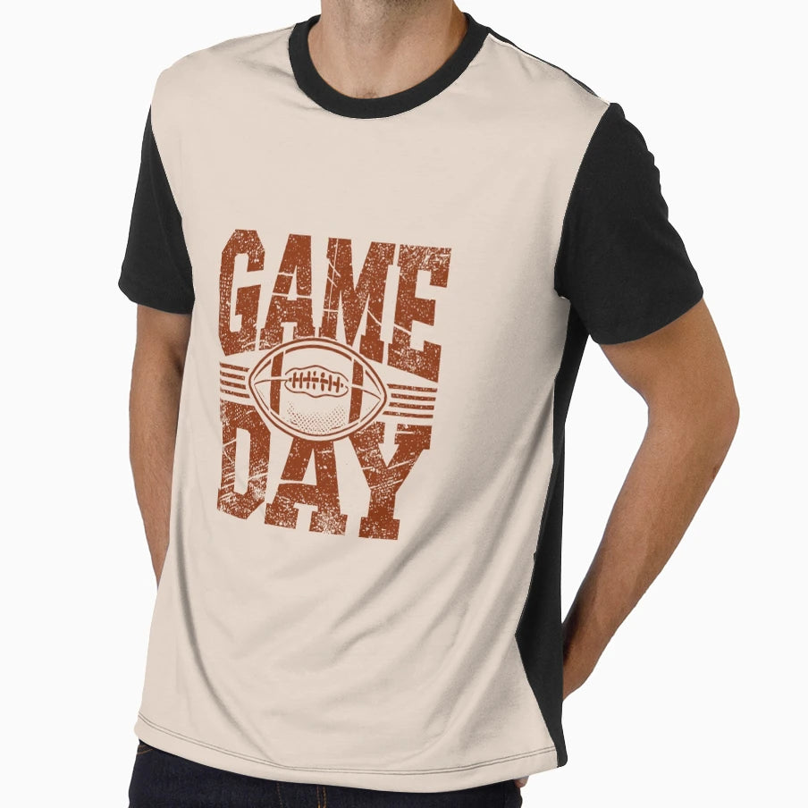 Game Day Football Grunge T-Shirt - Minimalist Print for Adults - T-Shirt, Sweatshirt, Hoodie