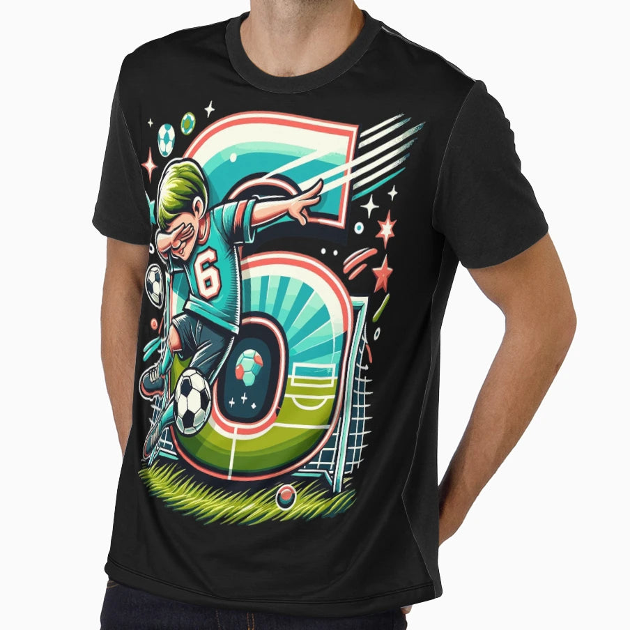 6 Year Old Soccer Birthday T-Shirt - Unique Graphic for Adults - T-Shirt, Sweatshirt, Hoodie