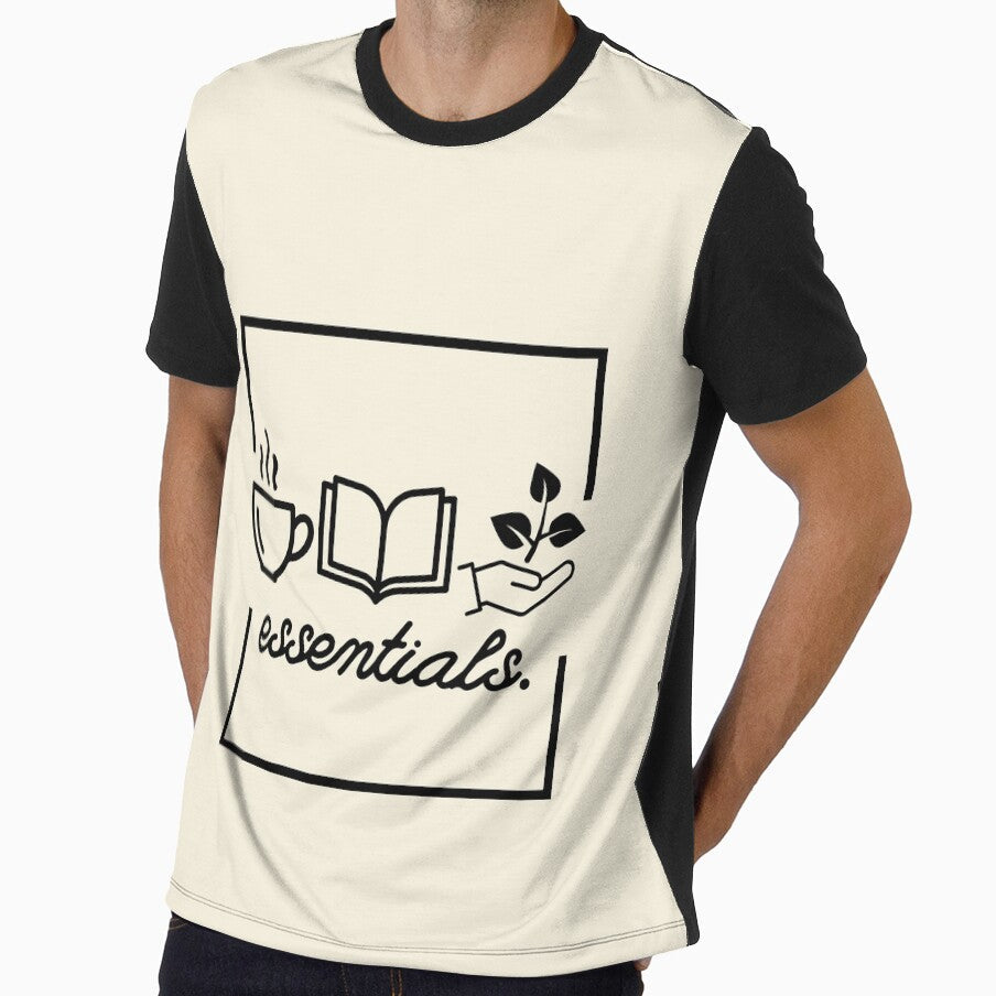 Coffee, Books Plants Icons Minimal Cozy Aesthetic - Adult & Kids T-Shirts, Sweatshirts & Hoodies apparel design preview 1