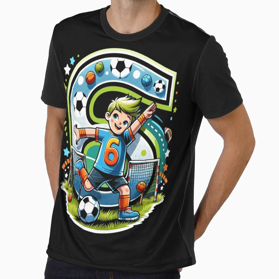 6 Year Old Soccer Birthday T-Shirt - Casual Everyday Wear for Adults - T-Shirt, Sweatshirt, Hoodie