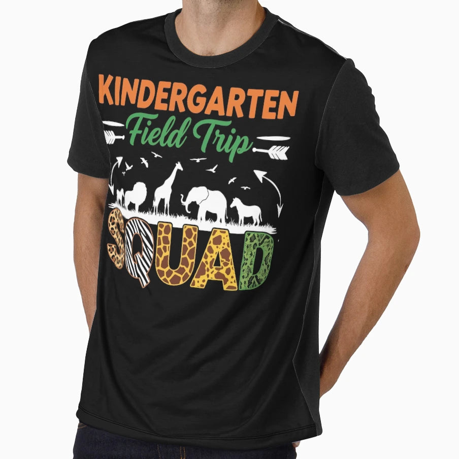 Kindergarten Field Trip Squad Safari T-Shirt - Custom Art Print Men Women - T-Shirt, Sweatshirt, Hoodie