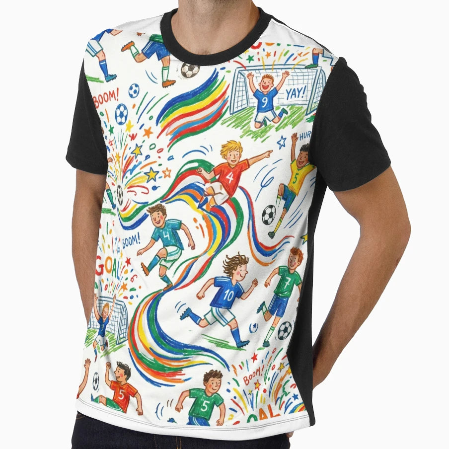Goal Colorful Soccer Celebration T-Shirt - Aesthetic Graphic Men Women - T-Shirt, Sweatshirt, Hoodie