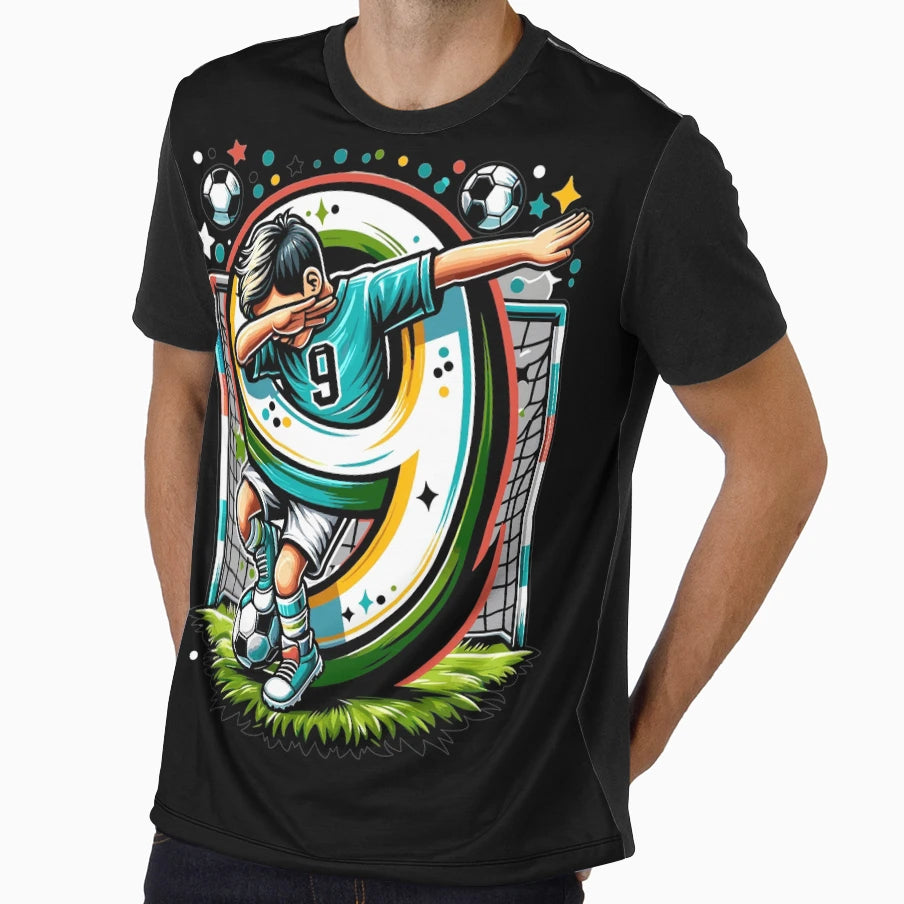 9 Year Old Young Football Birthday T-Shirt - Aesthetic Graphic for Adults - T-Shirt, Sweatshirt, Hoodie