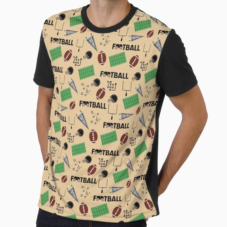 Football Fun Peach Orange T-Shirt - Aesthetic Graphic for Adults - T-Shirt, Sweatshirt, Hoodie