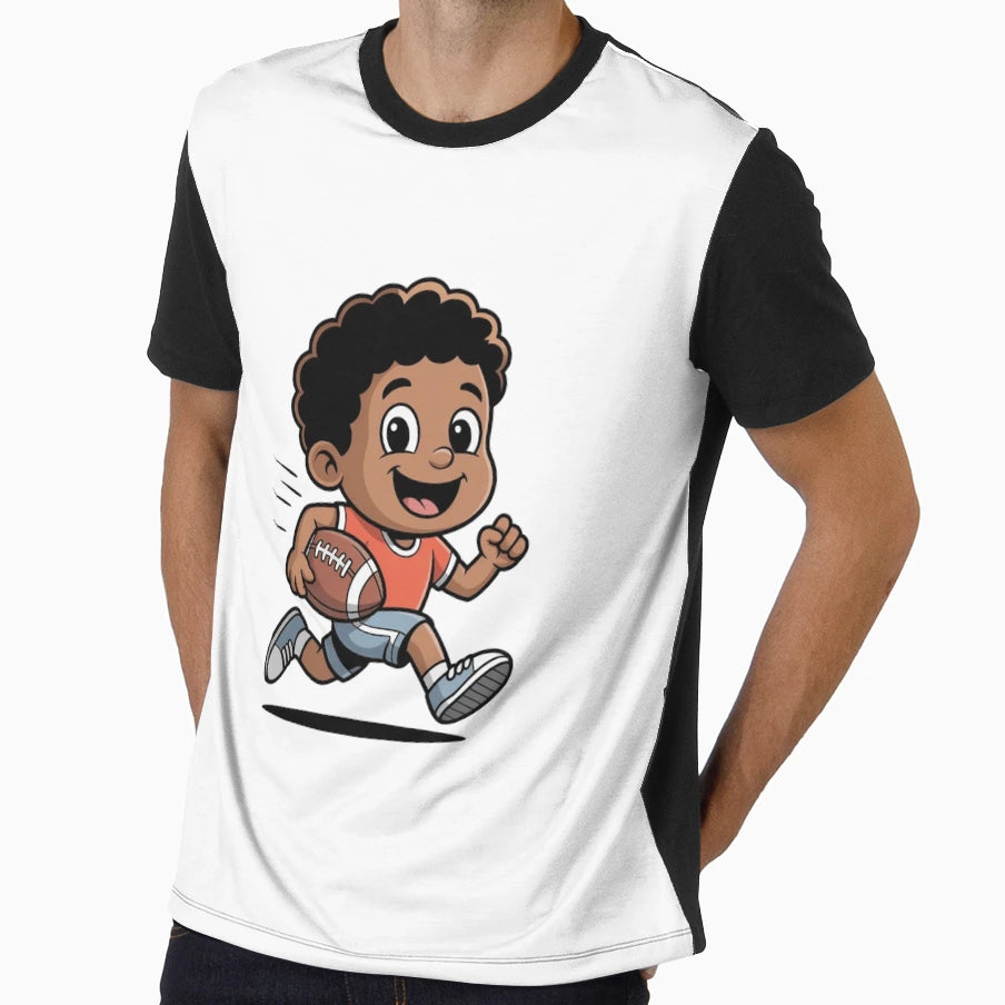 Happy Running American Football T-Shirt - Graphic Print for Adults - T-Shirt, Sweatshirt, Hoodie