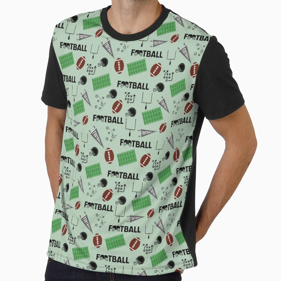 Football Fun Sage Green T-Shirt - Custom Art Print for Adults - T-Shirt, Sweatshirt, Hoodie