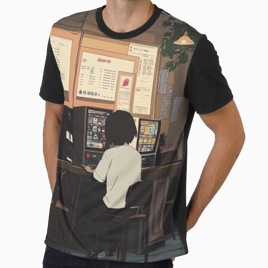 Gaming cafe Anime style by ComicsFactory - Adult & Kids T-Shirts, Sweatshirts & Hoodies apparel design preview 1