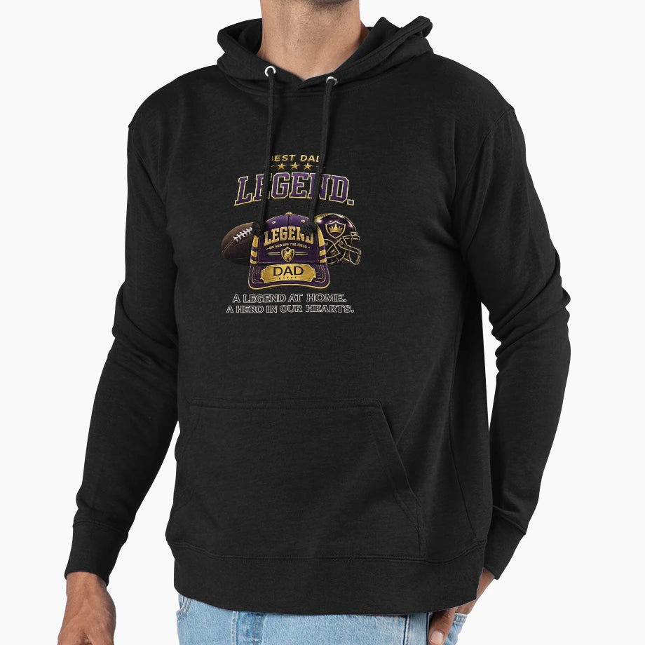 Dad Legend Purple Baseball Cap Hoodie - Casual Everyday Wear Men Women - T-Shirt, Sweatshirt, Hoodie