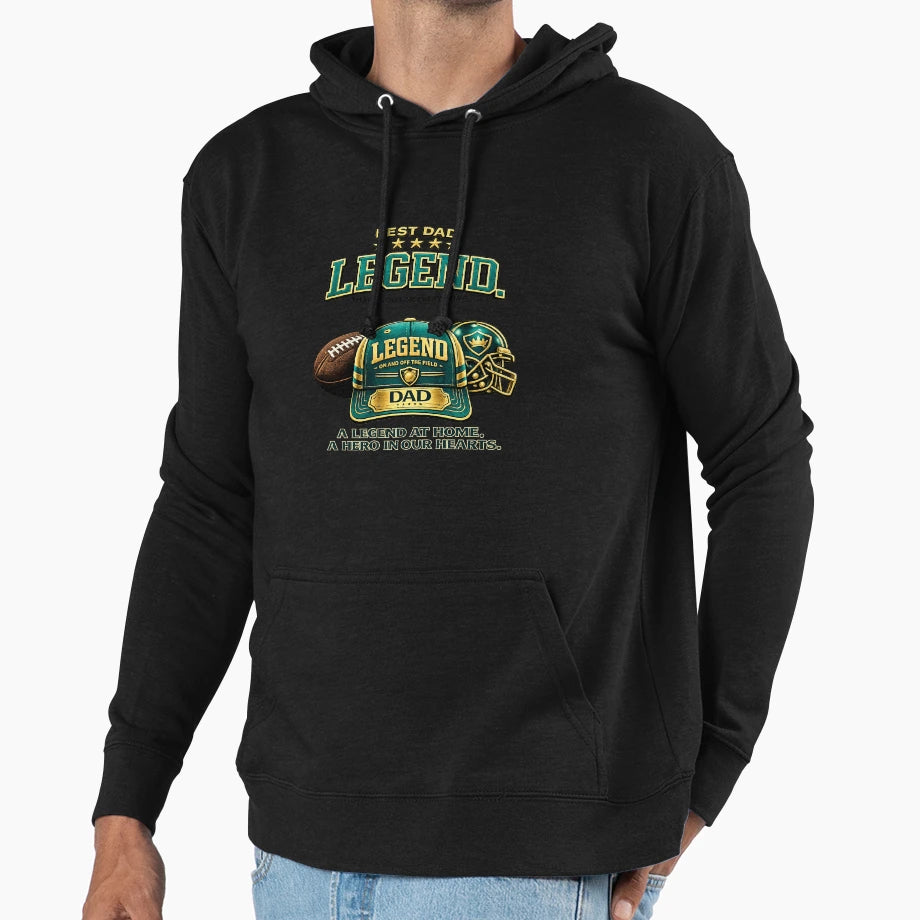 Dad Legend Teal Baseball Cap Hoodie - Custom Art Print Unisex - T-Shirt, Sweatshirt, Hoodie