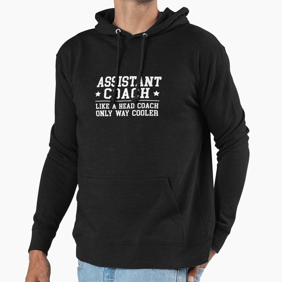 Assistant Coach Funny Sports Coaching Hoodie - Minimalist Print Men Women - T-Shirt, Sweatshirt, Hoodie