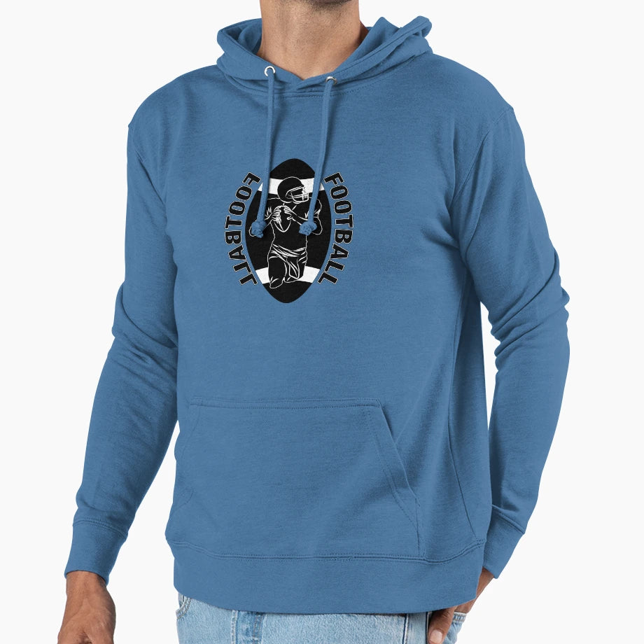 Football Player Black Football Hoodie - Novelty Apparel Unisex - T-Shirt, Sweatshirt, Hoodie