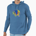 Electric Play Dynamic Soccer Silhouettes Hoodie - Trendy Graphic Unisex - T-Shirt, Sweatshirt, Hoodie
