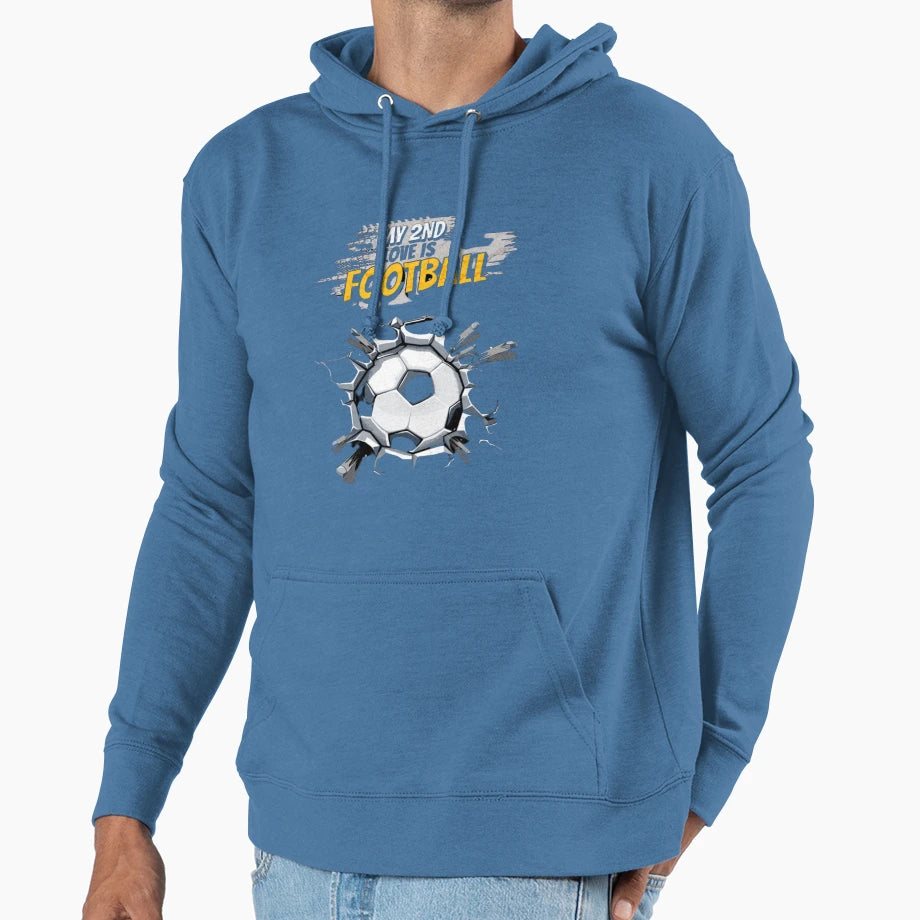 My Second Love Is Football Hoodie - Aesthetic Graphic for Adults - T-Shirt, Sweatshirt, Hoodie