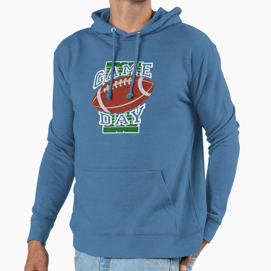 American Football Game Day Field And Hoodie - Aesthetic Graphic for Adults - T-Shirt, Sweatshirt, Hoodie