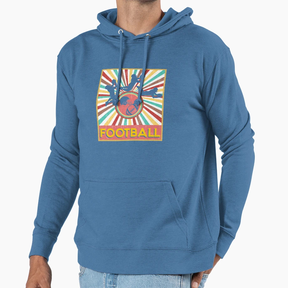70S Football T-Shirt - Fun Novelty Design for Adults - T-Shirt, Sweatshirt, Hoodie