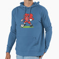 Heart Football Player Cartoon Mascot Hoodie - Minimalist Print for Adults - T-Shirt, Sweatshirt, Hoodie