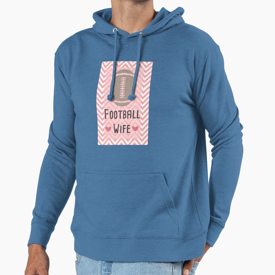 Football Wife Hoodie - Minimalist Print Unisex - T-Shirt, Sweatshirt, Hoodie