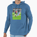 Soccer Player Escapes To Blockade Hoodie - Graphic Print for Adults - T-Shirt, Sweatshirt, Hoodie