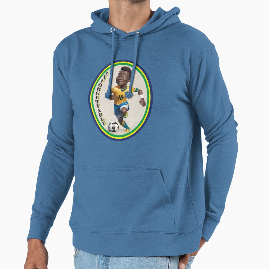 Unforgettable Legend Pele Hoodie - Novelty Apparel Unisex - T-Shirt, Sweatshirt, Hoodie