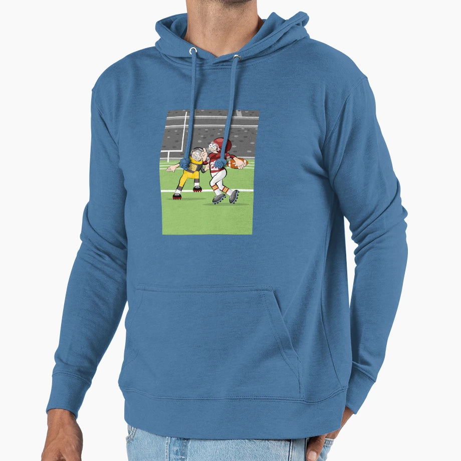 American Football Player Advancing Ten Hoodie - Graphic Print for Adults - T-Shirt, Sweatshirt, Hoodie