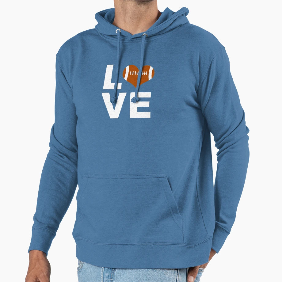 I Love American Football Athlete Hoodie - Custom Art Print Men Women - T-Shirt, Sweatshirt, Hoodie