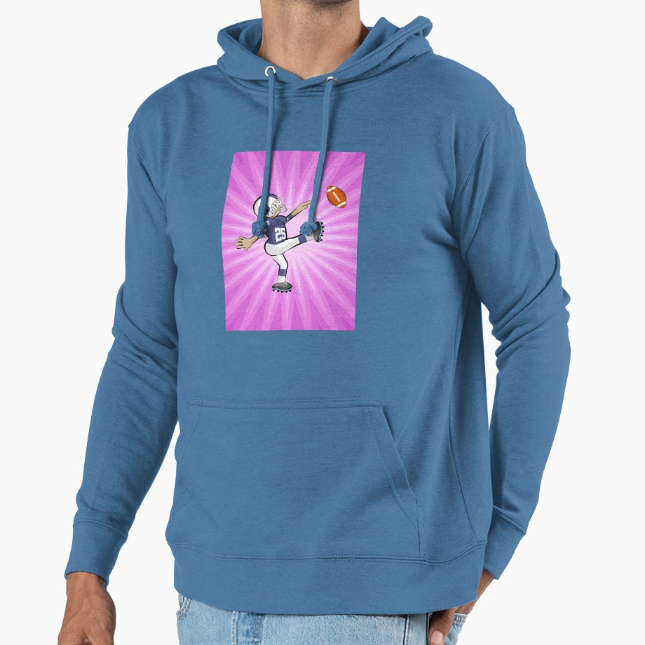 American Football Kicking Ball Hoodie - Custom Art Print Men Women - T-Shirt, Sweatshirt, Hoodie