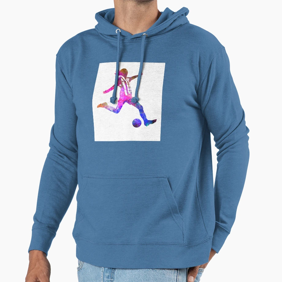 Playing Soccer Football Player Hoodie - Casual Everyday Wear for Adults - T-Shirt, Sweatshirt, Hoodie