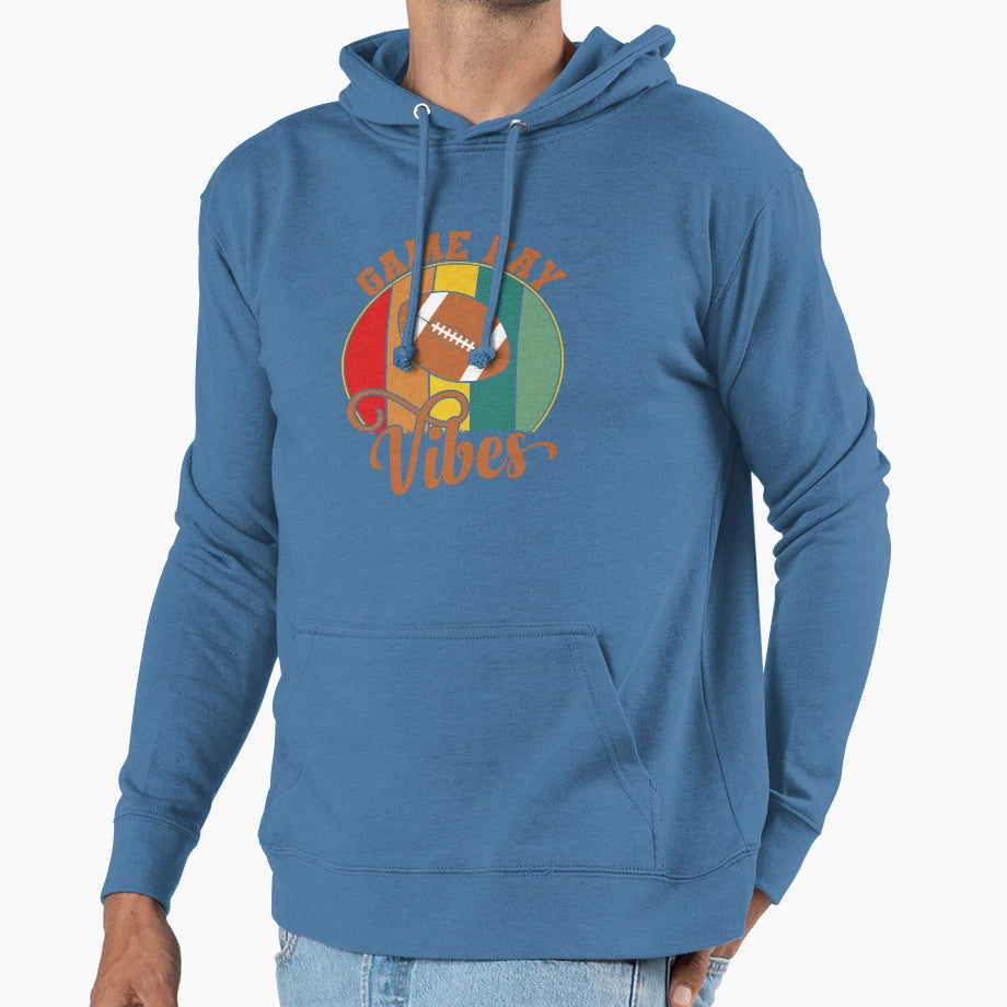 Game Day Vibes American Football Rugby Sun Hoodie - Custom Art Print Unisex - T-Shirt, Sweatshirt, Hoodie
